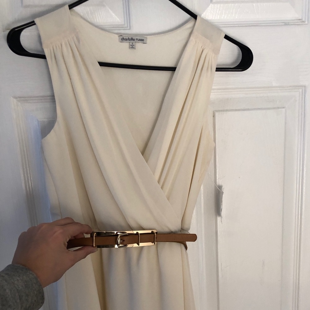 Ivory/Cream Midi Dress w/ Belt